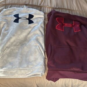 Under Armour Gray and Maroon Hoodies with Logos